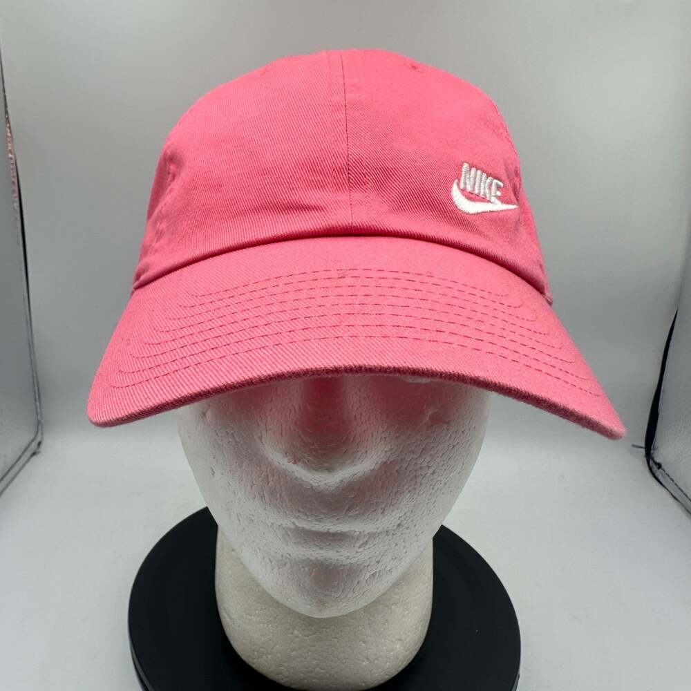 Women Nike Hat Cap S1ZE Heritage86 Distressed Strapback Adjustable Casual Pink